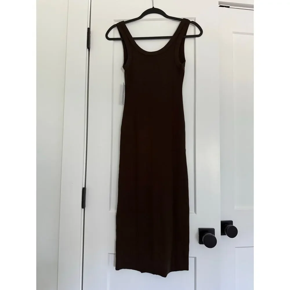 $185 New Cotton Citizen Verona Midi Dress - Espresso - XS